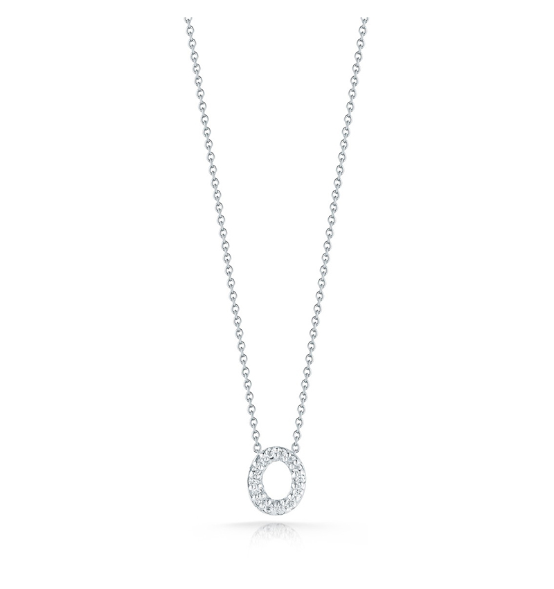 Roberto Coin Tiny Treasures White Gold "Love Letter" Initial Pendant